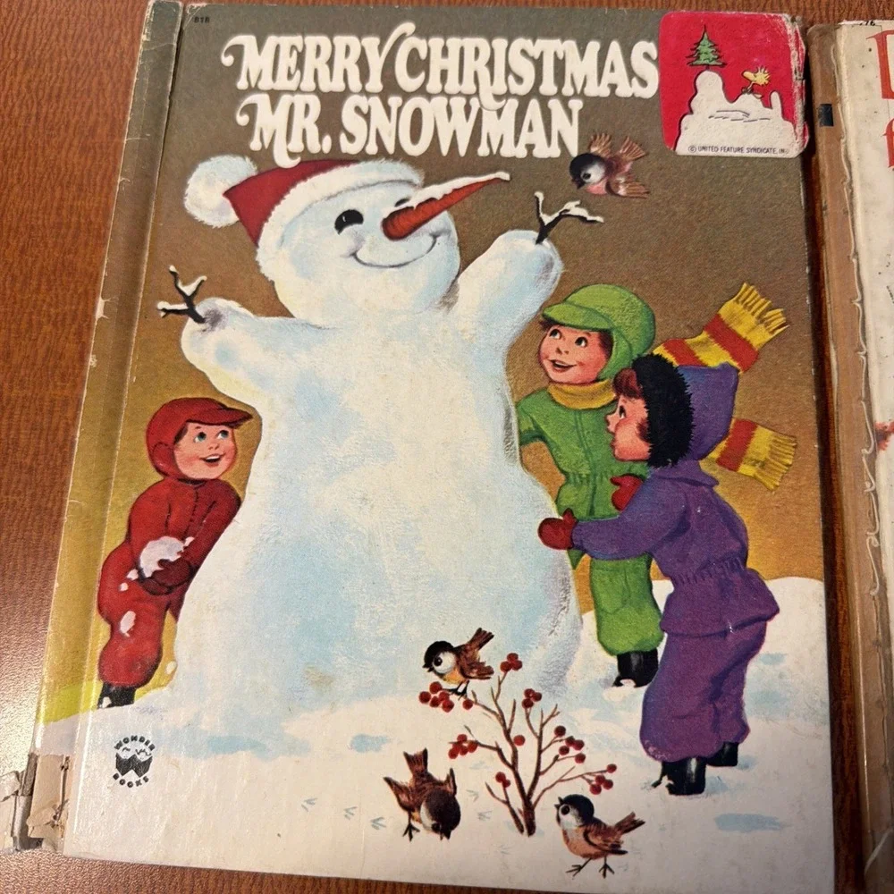 Vtg 1960's‎ Wonder Books Merry Christmas Mr. Snoman & December Is For Christmas